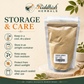 Indrajav Churna storage and care infographic with cool dry place airtight container moisture and sunlight protection guidance