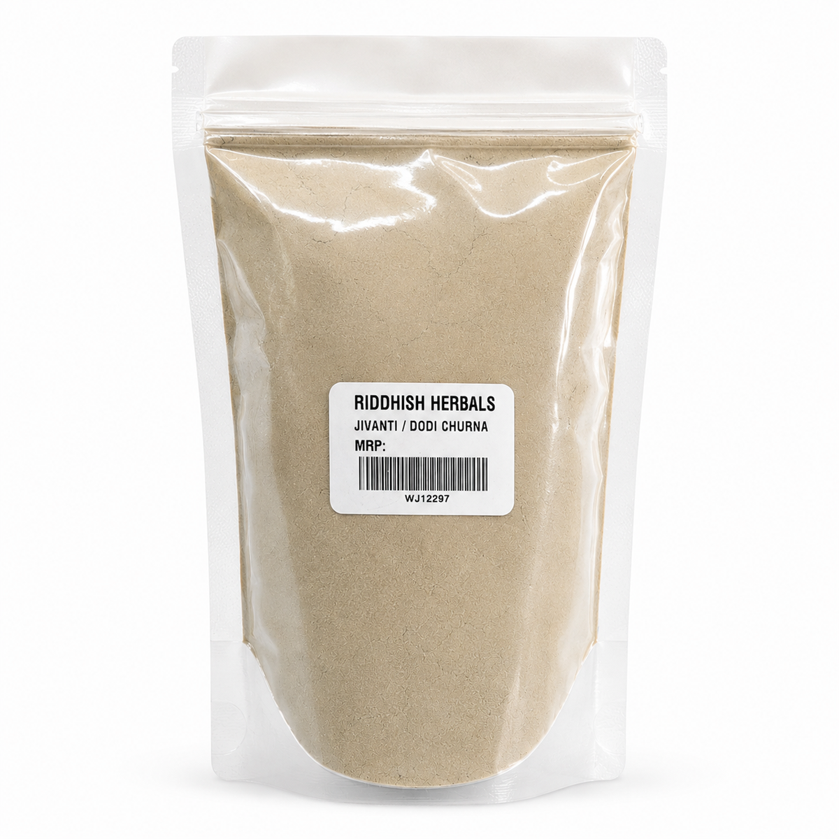 Jivanti Dodi Churna front pouch mockup with MRP value removed - Riddhish Herbals