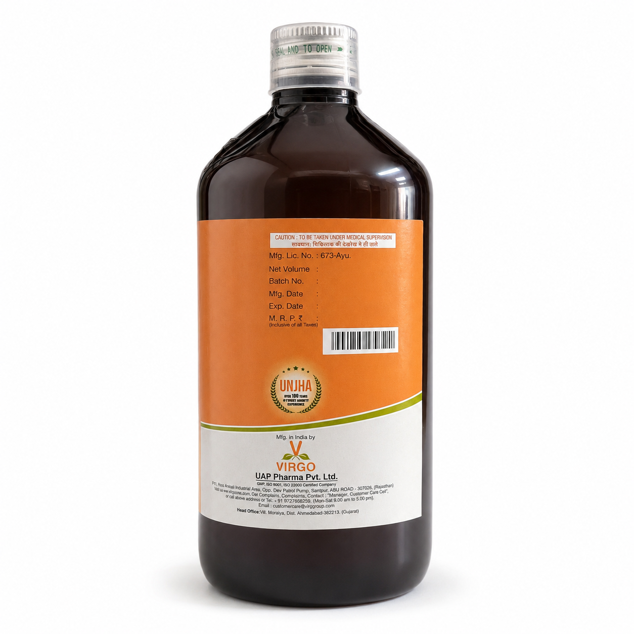 Virgo Kumaryasava 450 ml back