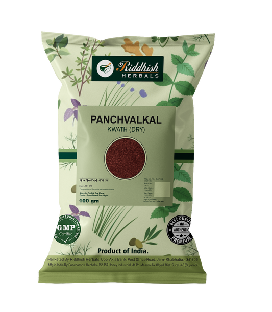 Panchvalkal Kwath Dry 100g pack — classical five-bark Ayurvedic decoction | Riddhish Herbals
