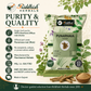 Punarnava Churna purity and quality infographic with Boerhavia diffusa root and certified manufacturing details