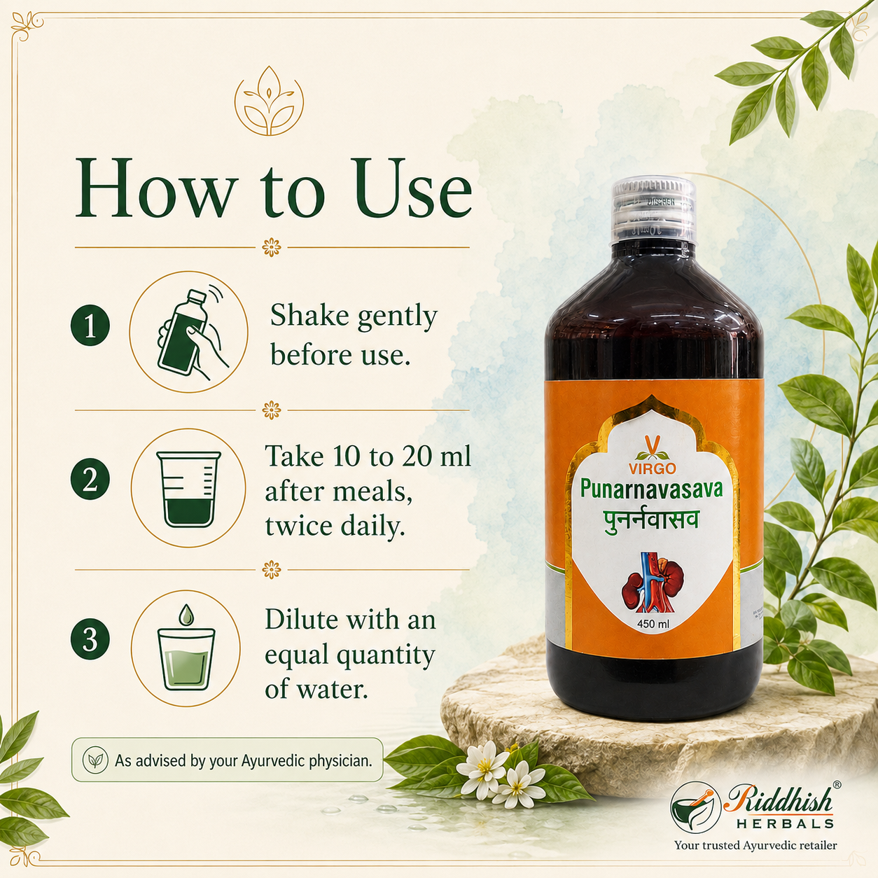Punarnavasava Virgo traditional usage guidance how to use infographic