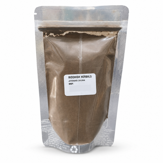 Riddhish Herbals Jatamansi Churna front pouch mockup
