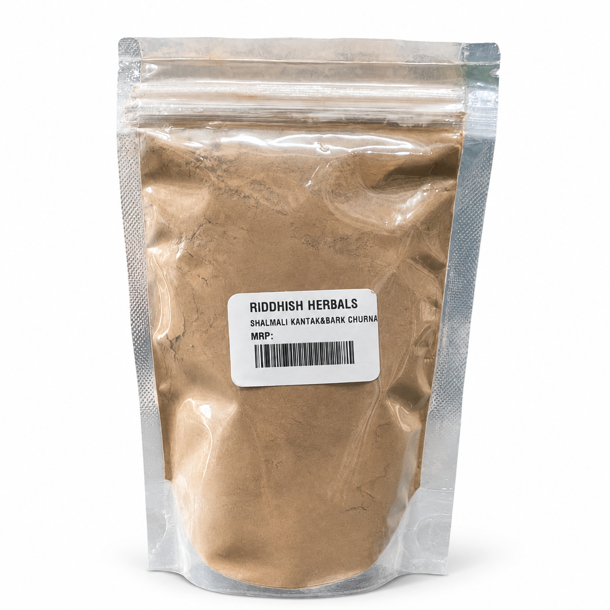 Riddhish Herbals Shalmali Kantak Churna front pouch mockup
