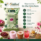 Rose Petal Powder culinary use infographic for gulkand rose milk lassi sherbet desserts and mukhwas