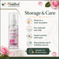 Riddhish Herbals Rose Water storage and care external use eye contact and irritation guidance infographic