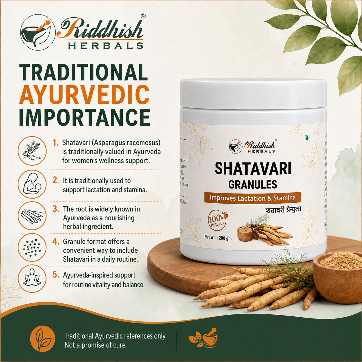 Traditional Ayurvedic importance of Shatavari Granules and women’s wellness support