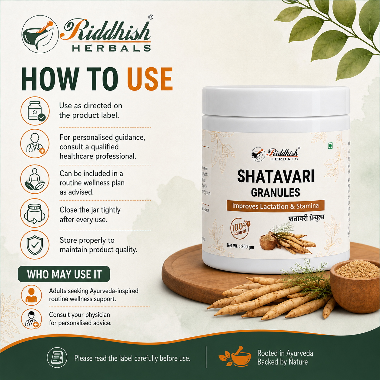 How to use Shatavari Granules and who may use it