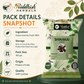 Shikakai Powder pack details including ingredient storage pack size origin and GMP quality