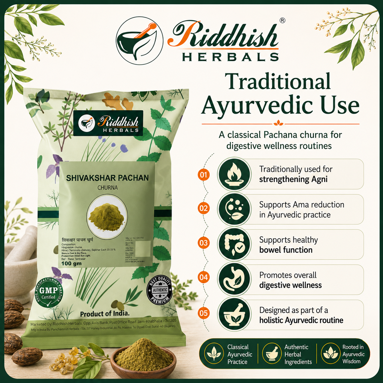 Traditional Ayurvedic use of Shivakshar Pachan Churna for Agni digestive wellness and bowel routine support