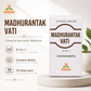 Virgo Madhurantak Vati hero infographic with R.T.S.-1 and Mukta details
