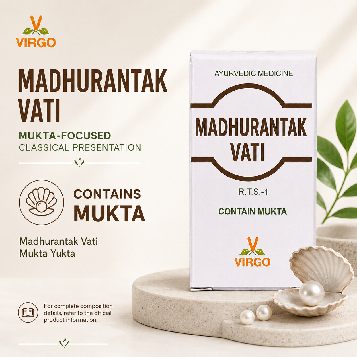Virgo Madhurantak Vati Mukta focused composition infographic