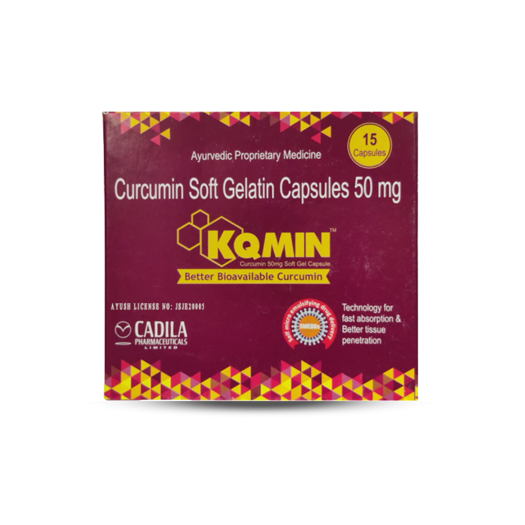 KQMIN Capsule | Curcumin Soft Gelatin Capsule| CADILA HERBAL DIVISION (CHEZGREEN) Unlock the Power of Curcumin with Patented Technology