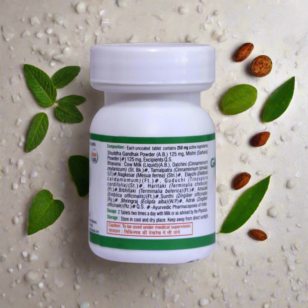 Gandhak Rasayan Tablets | Ayurvedic Skin Detox & Wellness Support | Virgo UAP (Unjha Ayurvedic Pharmecy)