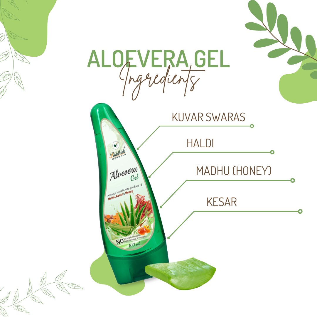 Riddhish Herbals Aloevera Gel With Goodness of Haldi, Kesar & Honey (120ml)