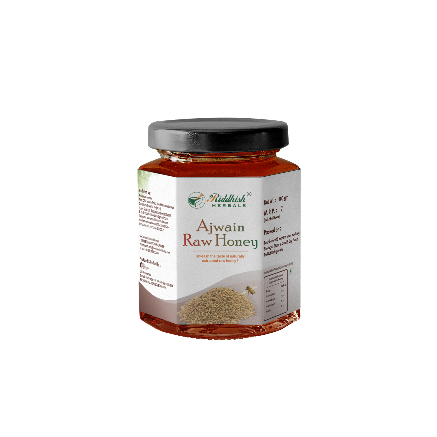 Ajwain / Ajma Raw Organic Honey 100g | Raw and Unprocessed | Gujarat Region