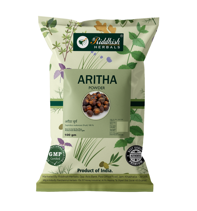 Aritha Powder for Hair (Reetha/Soapnut Powder), Natural Organic Herbs, Hair Strengthening, Shine, Conditioning | Riddhish Herbals