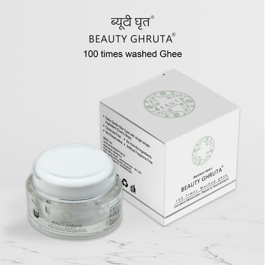 Basiclean Herb's Beauty Ghruta Cream I 100 x Washed Ghee | Excellent Moisturizer, Repair & Nourishment | 25gm