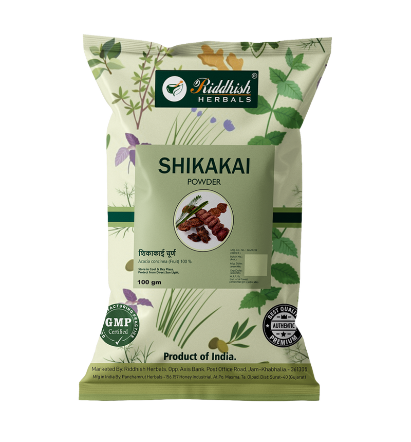 Riddhish Herbals Shikakai Powder 100g pack — Acacia concinna hair churna | Riddhish Herbals