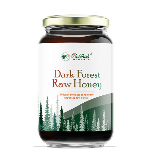 Riddhish HERBALS Dark Forest Raw Honey | Organic | Unprocessed | Unpasteurized | 100% Pure Natural Honey | Madhya Pradesh Region